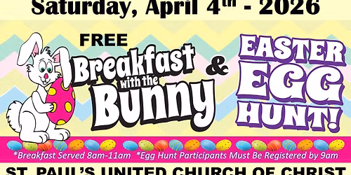 Breakfast with the Easter Bunny & Egg Hunt