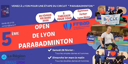 5\u00e8me \u00e9dition Internationale de l'Open ParaBadminton de Lyon