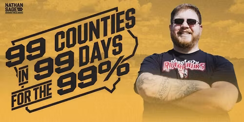 99 Counties, 99 Days: Nathan Sage Town Hall & Food Drive in Iowa City