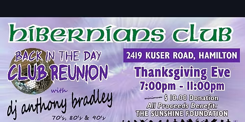 Back in the Day Club Reunion w\/ DJ's Anthony Bradley & Frank Oliveti