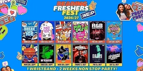 Reading Freshers Fest 26\/27 - ON SALE NOW\ud83c\udfaa