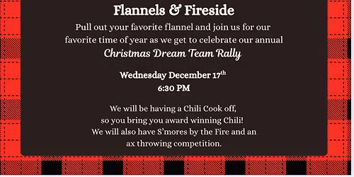 Dream team rally night: Flannels and Fireside 