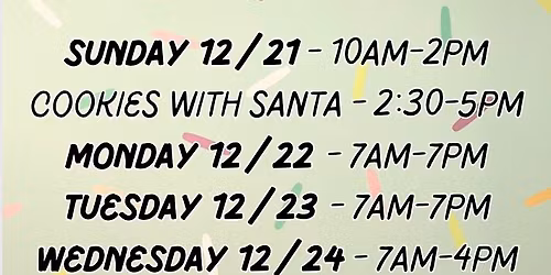 Extended Hours for Christmas