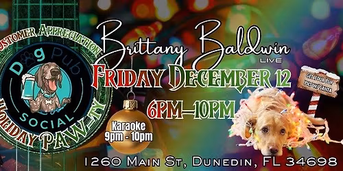 Brittany Baldwin Live at Dog Pub Social Customer Appreciation Holiday PAW-ty