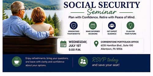 Mastering Social Security & Medicare Seminar (5:00 P.M.)