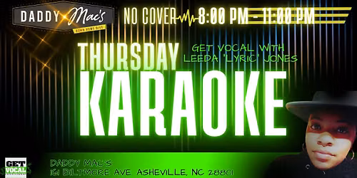 Get Vocal with Leeda "Lyric" Jones, Thursday at Daddy Mac's in Asheville