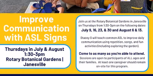 Improve Communication with American Sign Language Signs - July & August