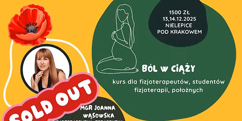 BRAK MIEJSC LISTA REZERWOWA JEDYNY TERMIN 2025 Kurs Kompleksowa Fizjoterapia Kobiet- B\u00f3l w Ci\u0105\u017cy