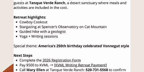 For the Love of Nature Writing Retreat