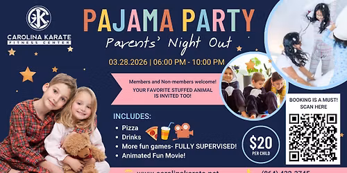 \ud83c\udf1c\ud83c\udf89 PARENTS\u2019 NIGHT OUT: PJ PARTY! \ud83c\udf1c\ud83c\udf89
