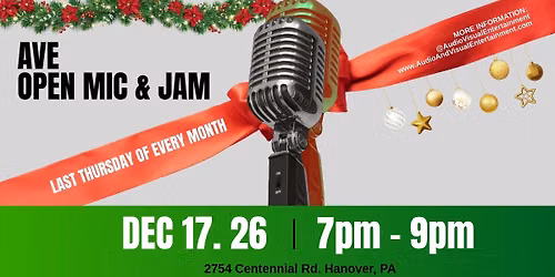 AVE December Open Mic & Jam Night