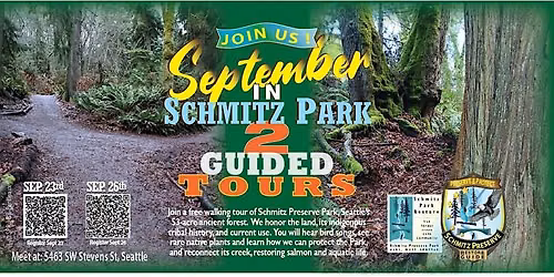 Two Free Guided Tours in Schmitz Park - 9\/23 & 9\/26