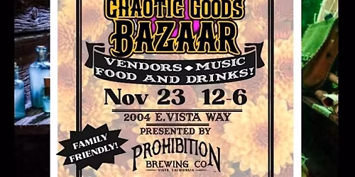 CHAOTIC GOODS BAZAAR MARKET SUNDAY NOV. 23 \/ 12-6PM LOCAL ARTISTS CHRISTMAS
