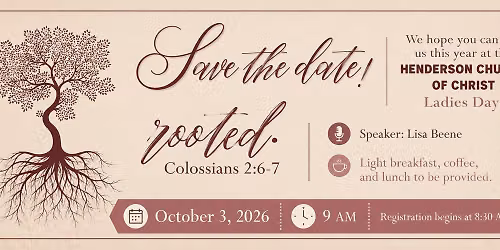 \ud83c\udf3f Henderson Church of Christ Ladies Day 2026 \ud83c\udf3f
