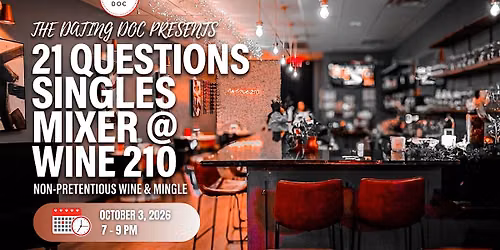 San Antonio 21 Questions Singles Mixer (Ages: 30s\u201340s)