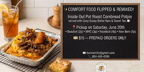 Twinnem Pop\u2011Up Plate: Inside Out Pot Roast Cornbread Potpie