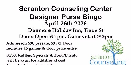 Scranton Counseling Designer Purse and More Bingo