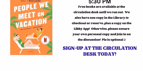 Book & Pie Club: "People We Meet on Vacation" by Emily Henry