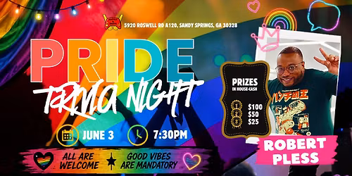 \ud83c\udf08\u2728 Pride Trivia Night hosted by Robert Pless \u2728\ud83c\udf08