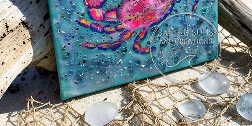 Coastal Glass and Resin Canvas Workshop - 3 Size Options!