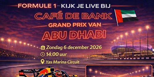 De laatste GP van dit seizoen kijk je bij Caf\u00e9 de Bank