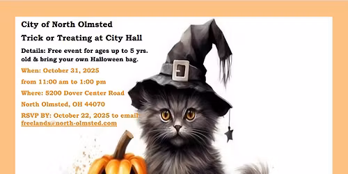City Hall-oween Trick or Treat (for children up to 5 years old)