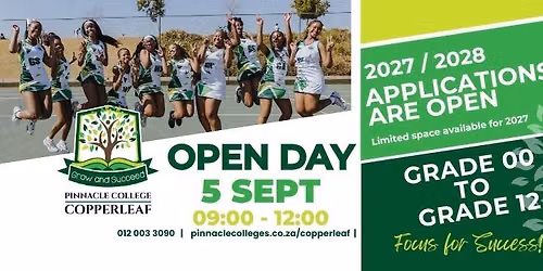 Pinnacle College Copperleaf - Open Day 5 September 2026