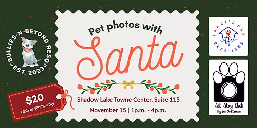 Pet Photos with Santa - Bullies-N-Beyond Resq