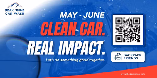 Peak Shine Car Wash x Backpack Friends Membership Drive