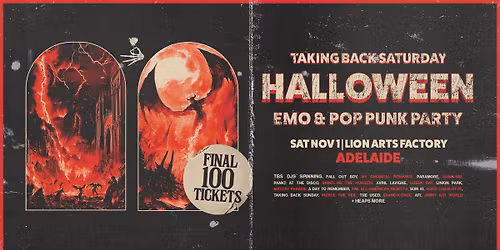 Taking Back Saturday Halloween: Emo & Pop Punk Party - Adelaide