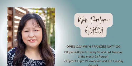 Web Developer GURU - Open Q&A with Frances Naty Go
