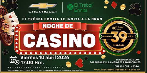 \u2663\ufe0f\u2665\ufe0f El Tr\u00e9bol Ermita te invita a su GRAN NOCHE DE CASINO \u2665\ufe0f\u2660\ufe0f