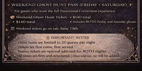 After hours ghost hunt - Friday -