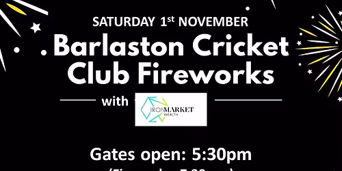Barlaston Cricket Club Fireworks 2025 with Ironmarket Group