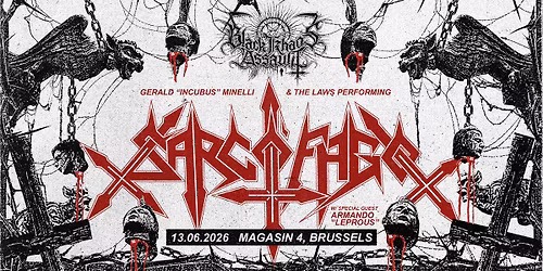 Black Khaos Assault 2026.10 at Magasin4, 13\/06\/26 \/\/ SARCOFAGO [BR] + SABATHAN + ADORIOR [UK] & MORE