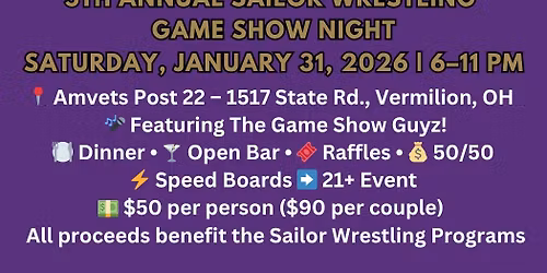 5th Annual Sailor Wrestling Game Show Night Fundraiser
