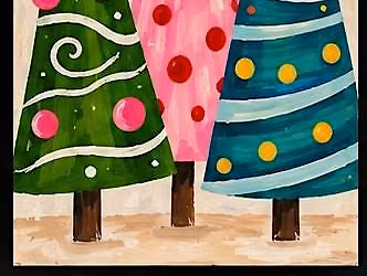 RETRO CHRISTMAS PAINT PARTY \u2014 CHOOSE YOUR PAINTING!