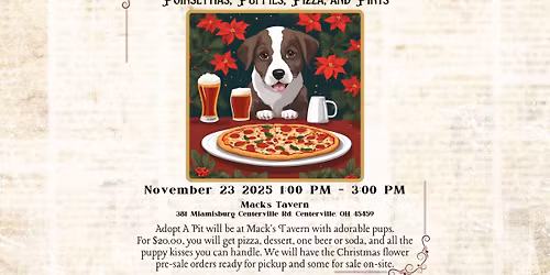 Poinsettias, Puppies, Pizza, and Pints
