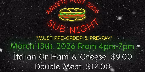 Amvets Post 2256 Sub Night