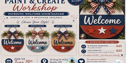 \u2615 Craft, Sip & Enjoy! Patriotic Guided Door Decor Workshop