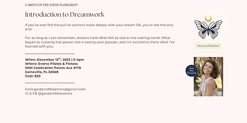 Introduction to Dreamwork Gaineville, FL - December 13th 2-4pm