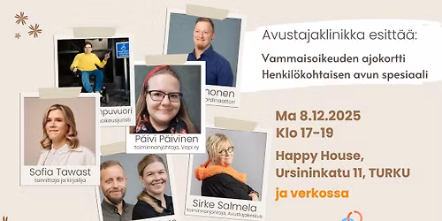 Vammaisoikeuden Ajokortti \u2013 Henkil\u00f6kohtaisen avun spesiaali Turussa ma 8.12.25