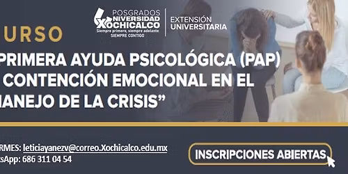 Curso: Primera ayuda Psicol\u00f3gica (PAP) y Contenci\u00f3n Emocional en el Manejo de Crisis