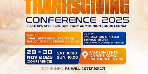2 DAYS ANNUL THANKSGIVING CONFERENCE 2025