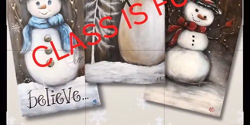 Pick your snowman Wood Sip & Paint!