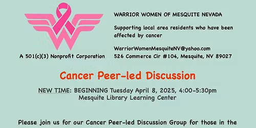 Cancer Peer-led Discussion at the Mesquite Library Learning Center