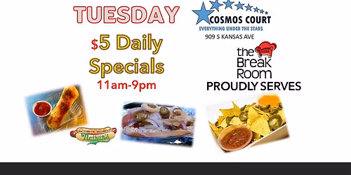 Tuesday $5 Daily Specials
