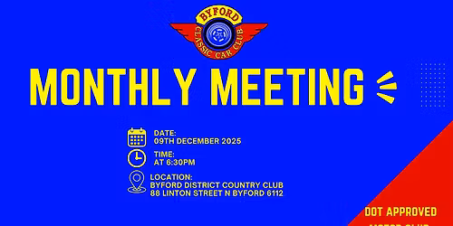 Byford Classic Car Club Monthly Meeting