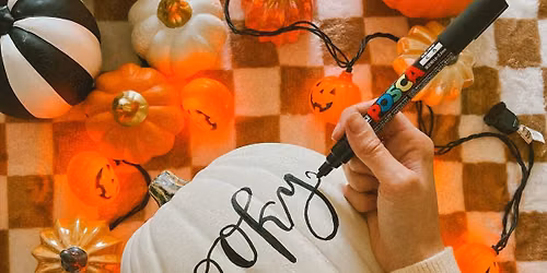 Modern Calligraphy and Pumpkin Lettering at Spence Farm Woburn