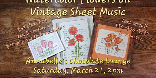 Watercolor Flowers on Sheet Music